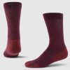 A pair of Harbor Crew Sock Light Cushion in Windsor Wine by Woolx is displayed on a white background. Each odor-resistant sock features a subtle pattern near the top, providing a blend of style and function.