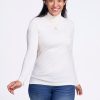 Model wearing Peyton turtleneck - Buttercream | Sarah is 5'8.5", wearing a size S