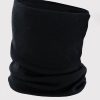 A black neck gaiter from Woolx against a white background. The slightly gathered fabric suggests it is made of soft, stretchy Australian Merino Wool, making it perfect for outdoor activities.