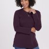 Model wearing Blair tunic - Deep Plum | Tori is 5'7", wearing a size S